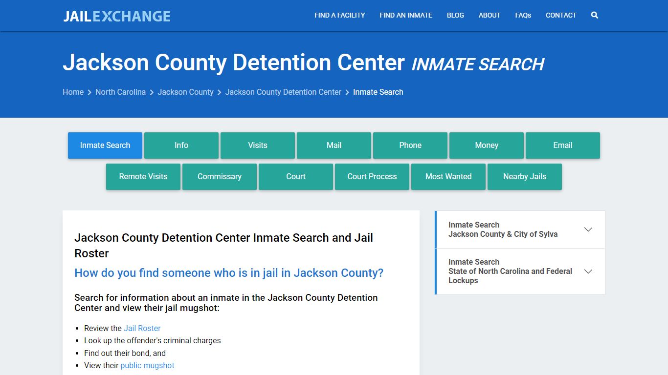 Jackson County Detention Center Inmate Search - Jail Exchange