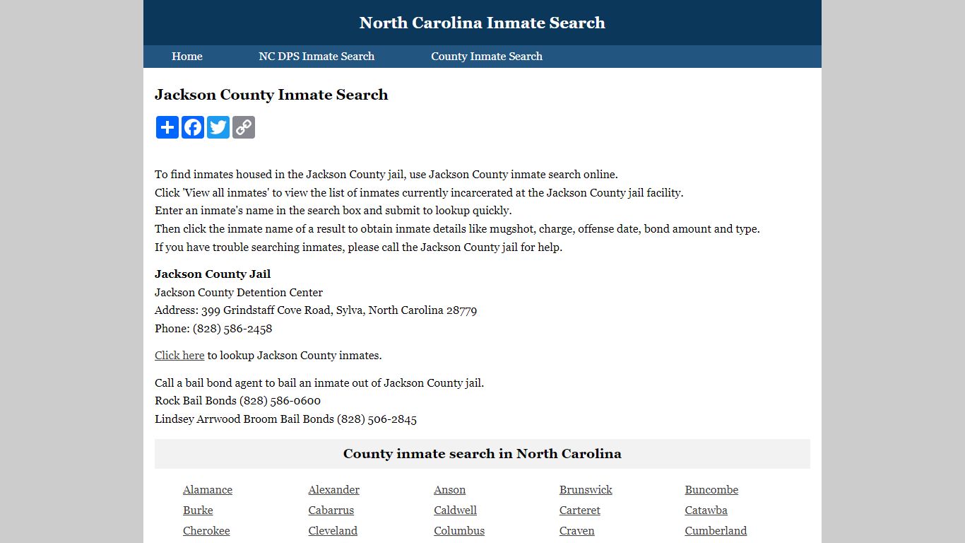 Jackson County Inmate Search